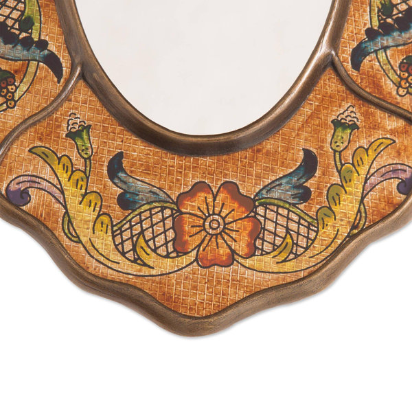 World Menagerie Zlatkus Colonial Wreath Reverse Painted Glass Wall