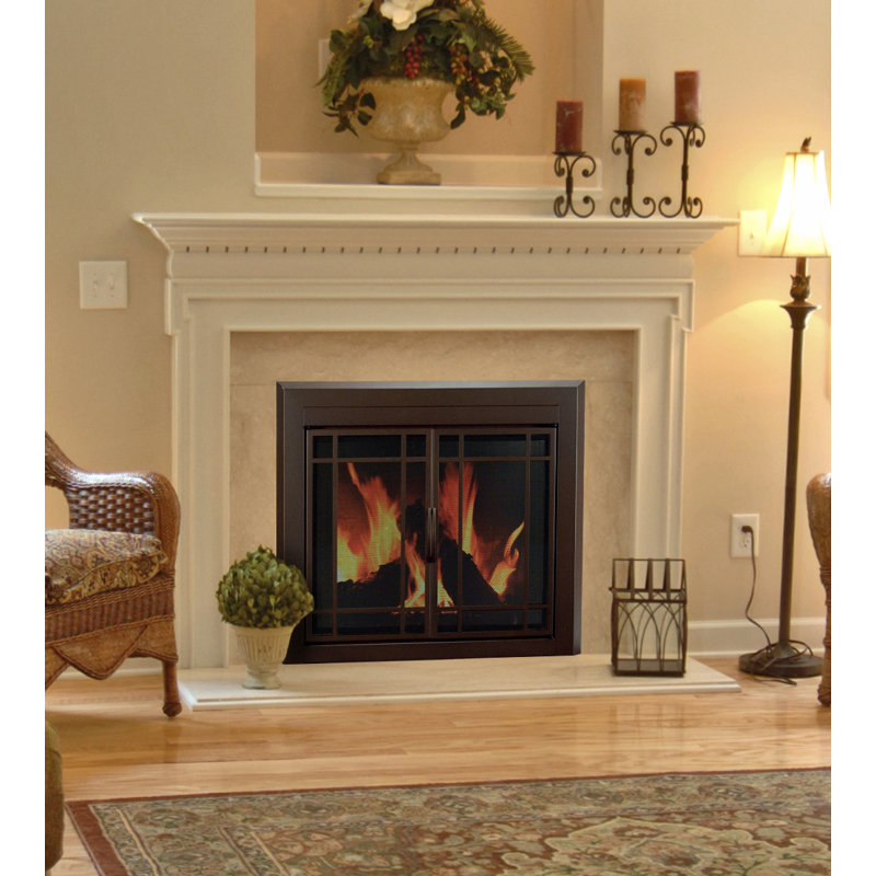 Pleasant Hearth Enfield Prairie Cabinet Style Steel Fireplace