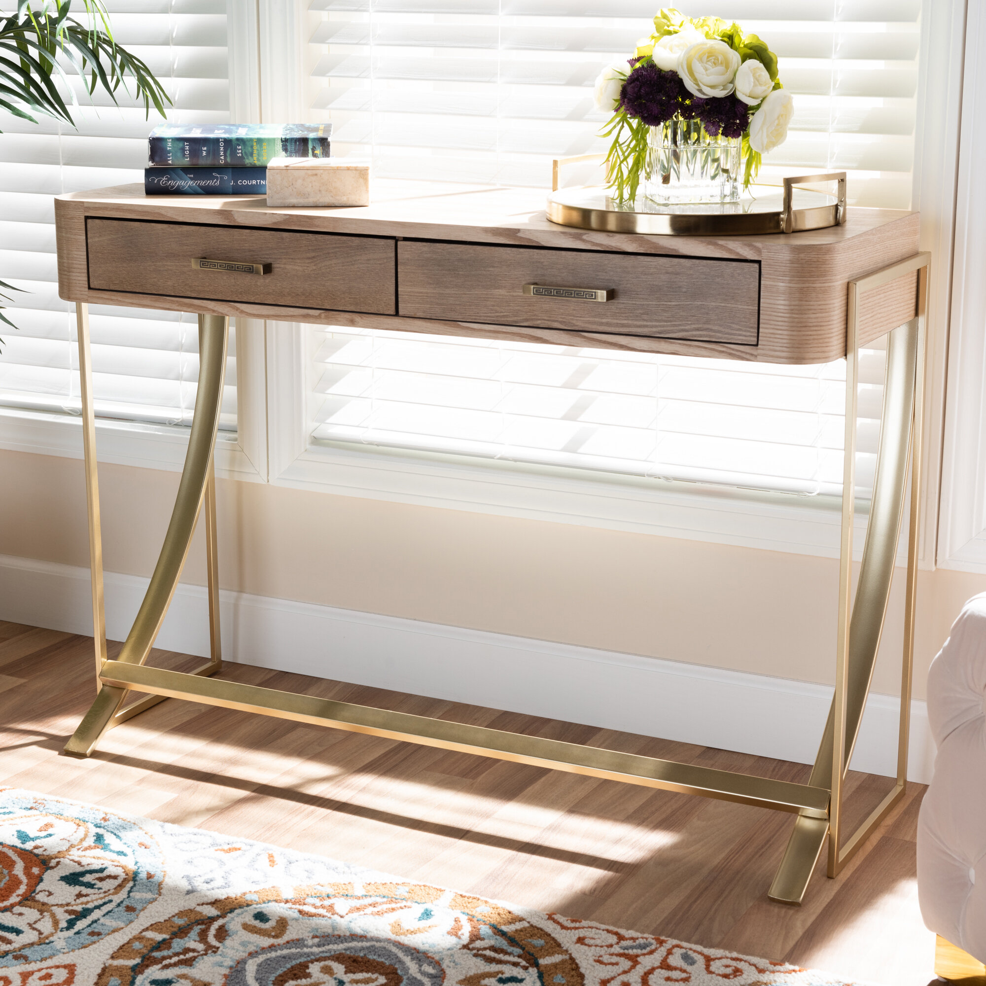 console table light wood