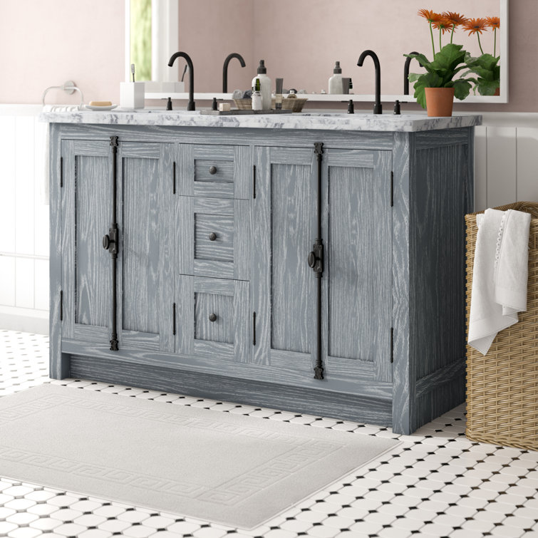 One Allium Way Keesha 55 Double Bathroom Vanity Set Reviews Wayfair