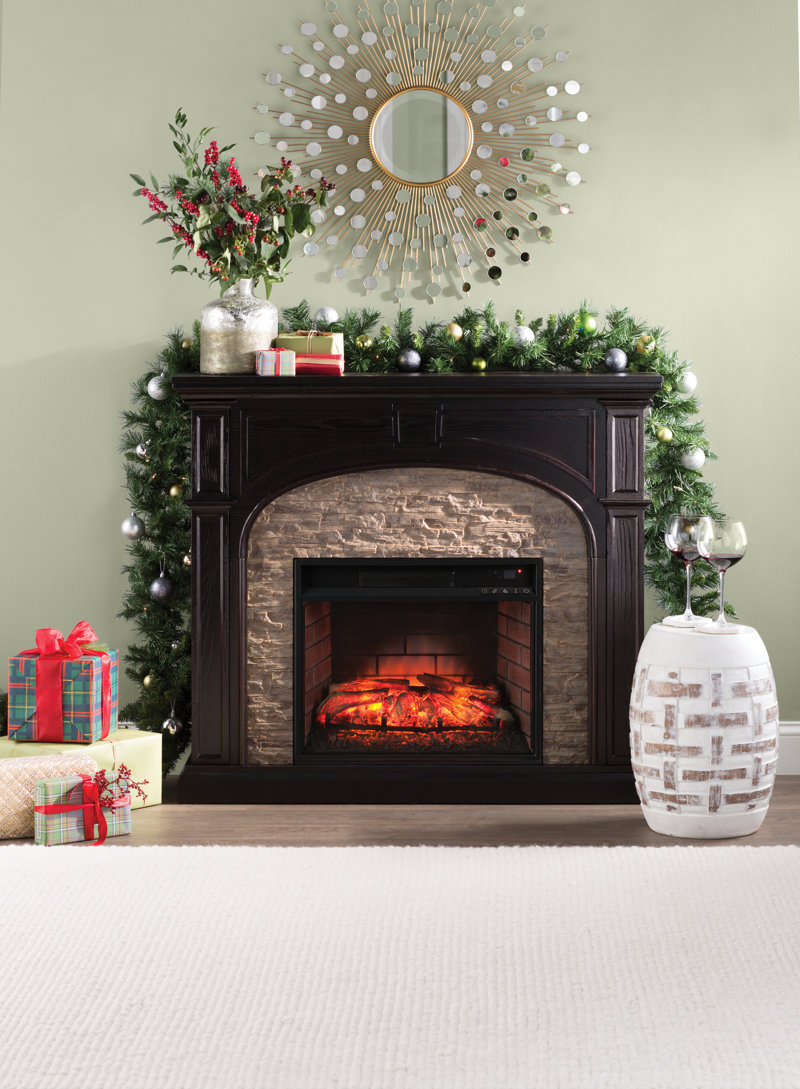 Alcott Hill Contreras Faux Stone Electric Fireplace Reviews