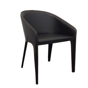 Elsa Genuine Leather Upholstered Dining Chair (Set Of 2) by Brayden Studio Great price