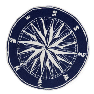 Walton Compass Navy Indoor/Outdoor Area Rug