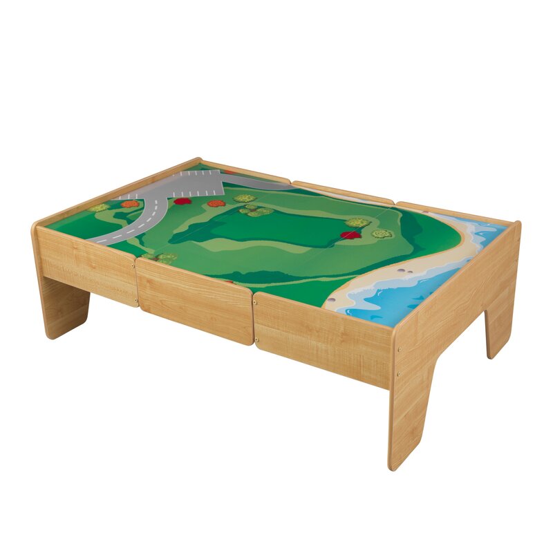 wooden train activity tables
