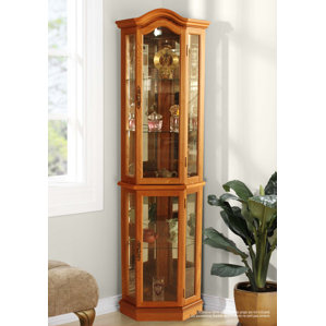 London Lighted Corner Curio Cabinet by Three Posts