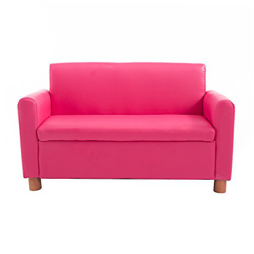 Harriet Bee Ulrich Kids Faux Leather Sofa With Storage Compartment Ulrich Kids Faux Leather Sofa With Storage Compartment