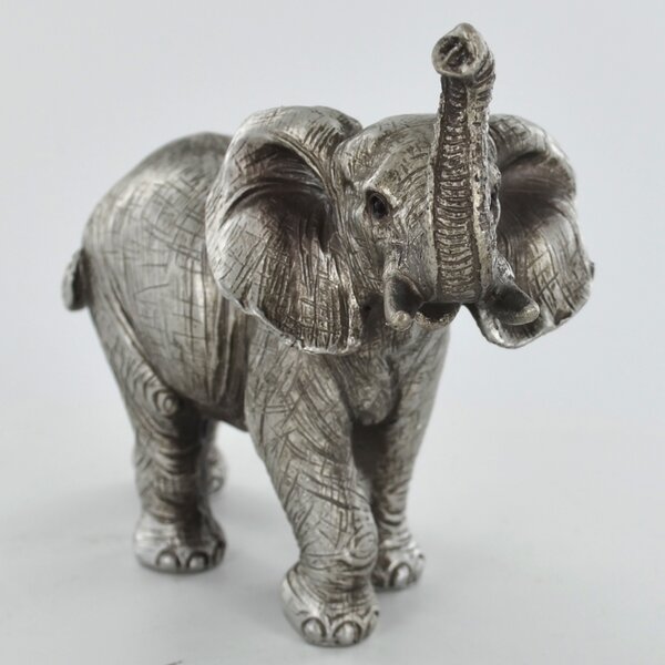 Vintage Gold African Elephant Sculpture Statue Decorative Shelf Sitter Ornament 