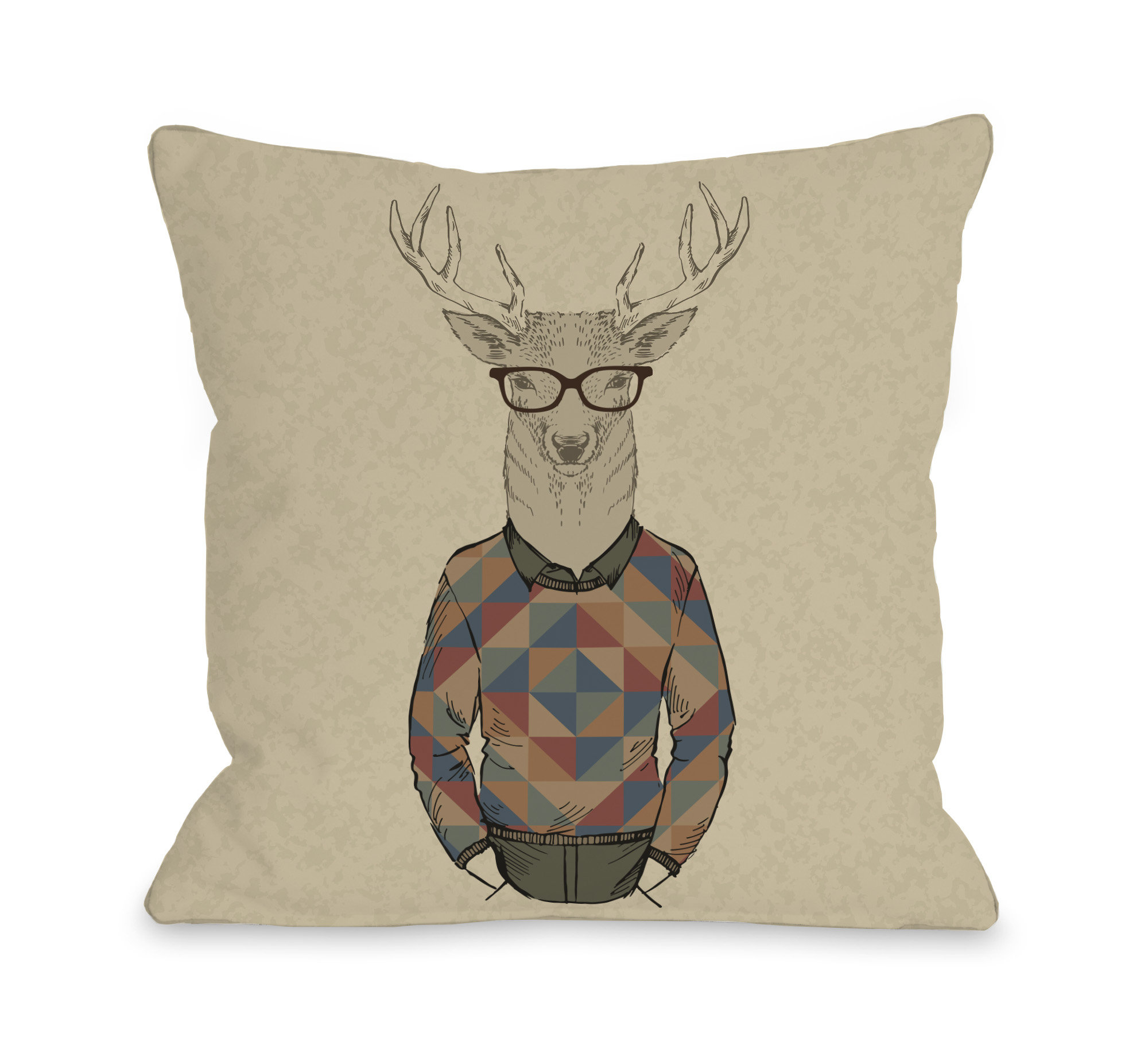 One Bella Casa Hipster Deer Sweater Throw Pillow Wayfair