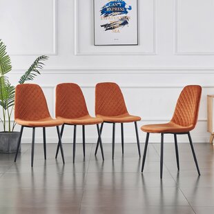 orange dining chairs set of 4