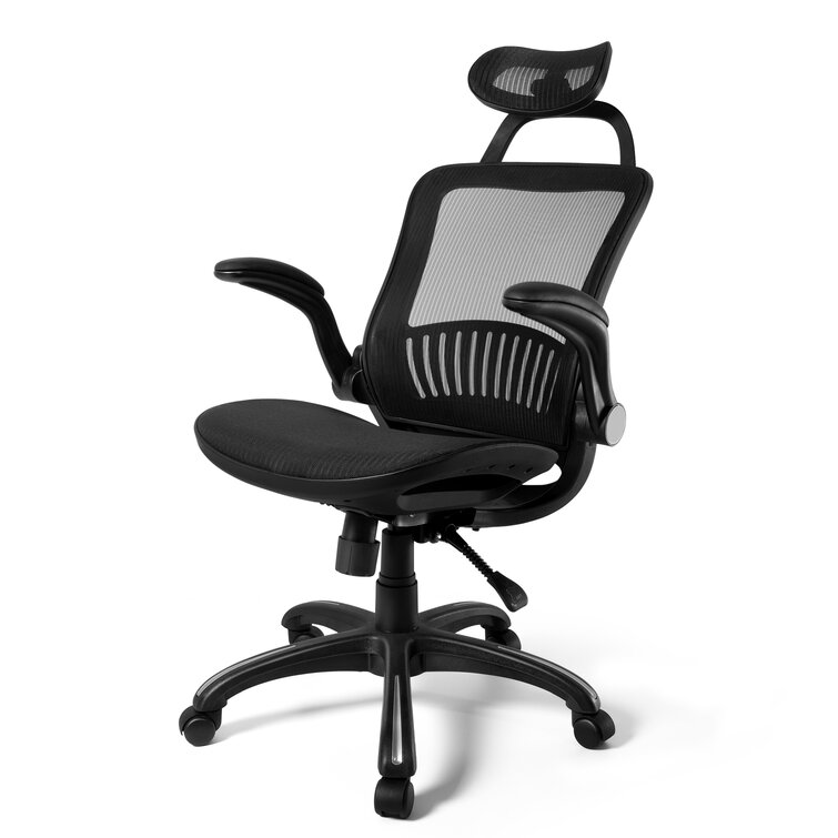 High Back Office Chair with Headrest Black Adjustable Height Ergonomic Chair