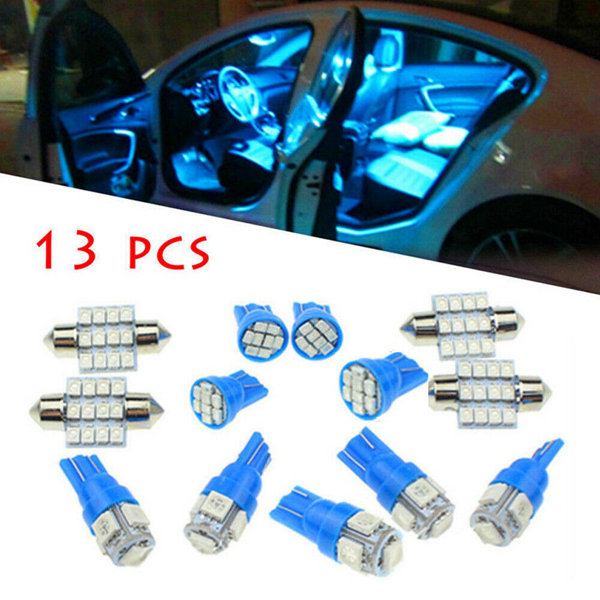 Justitie kussen wildernis CELLPAK 13Pcs Auto Car Interior LED Lights Dome License Plate Lamp 12V Kit  Accessories Blue | Wayfair