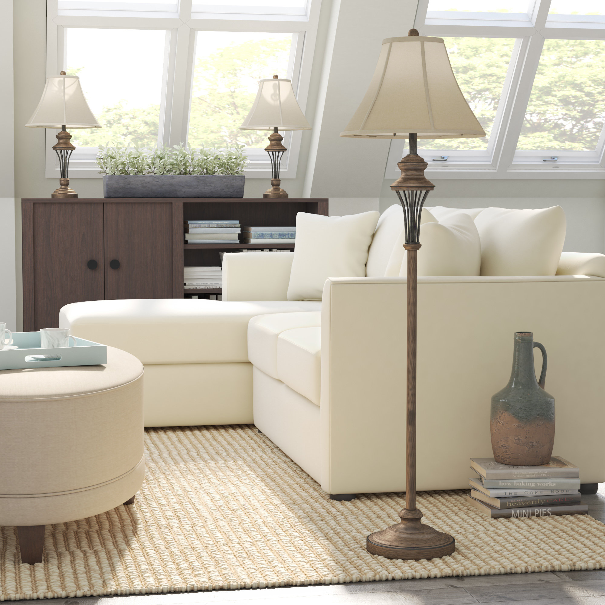 Laurel Foundry Modern Farmhouse Groseiller Brown Floor And Table Lamp Set Reviews Wayfair Brown Floor And Table Lamp Set