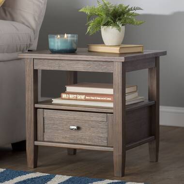 darius solid wood end table with storage