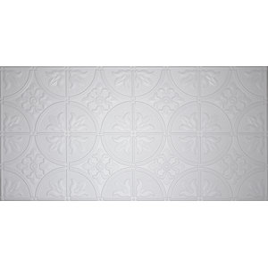 Glue-Up Traditional 2' x 4' Tin Ceiling Tile in White