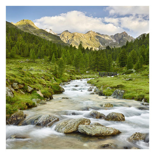 Debanttal National Park, Hohe Tauern 1.92m x 1.92m Embossed Matt Peel & Stick Wall Mural East Urban Home