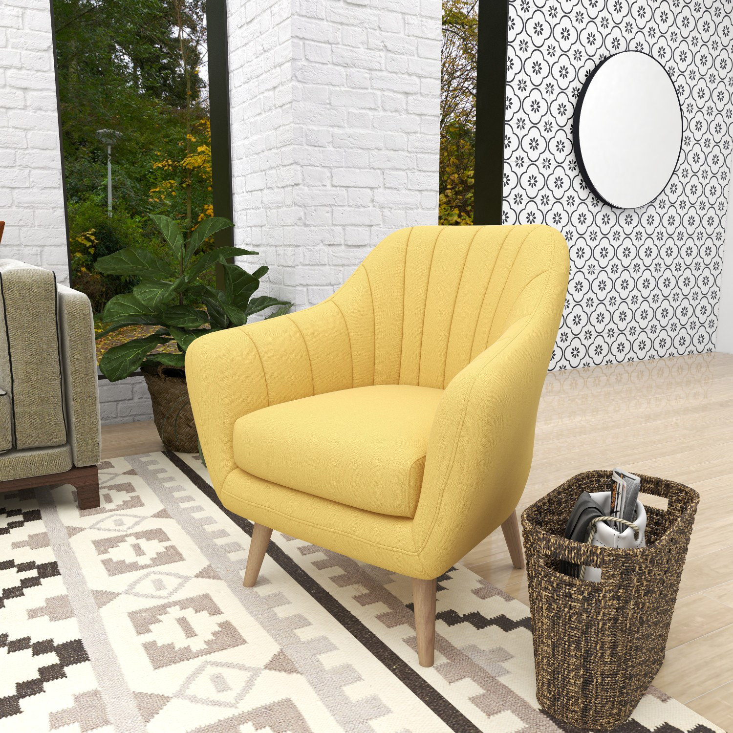 Oliver Veasley Upholstered Armchair & Reviews Wayfair