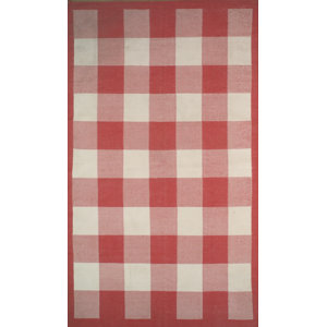 Cottage Kilim Berry Red Elegant Check Rug