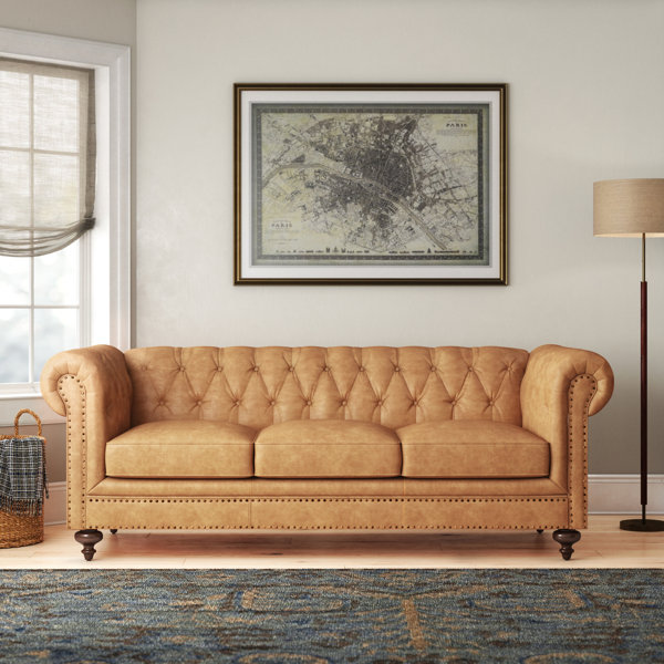 Grey Leather Chesterfield Sofa Wayfair