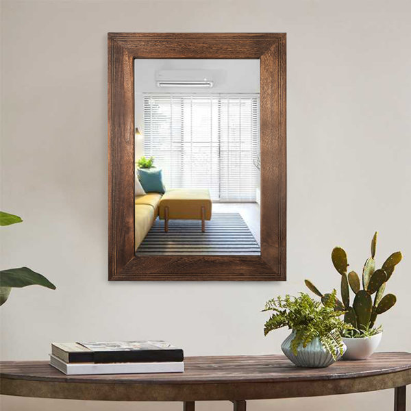 Rustic Bathroom Mirror for Wall Farmhouse Wall Hanging Bathroom Mirror for Vanity Makeup Living Room Bedroom Entryway 24'' x 18'' Wood Wall Mirror Rustic Bathroom Mirror for Wall Farmhouse Wall Hanging Bathroom Mirror for Vanity Makeup Living Room Bedroom Entryway 24'' x 18'' Wood Wall Mirror