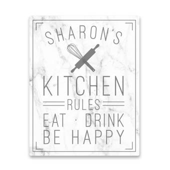 Winston Porter Personalized Kitchen Rules Textual Art On Metal