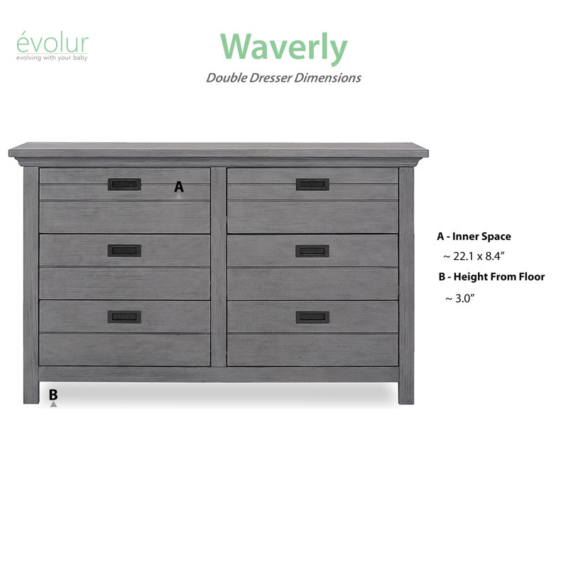 Evolur Waverly 6 Drawer Double Dresser Wayfair