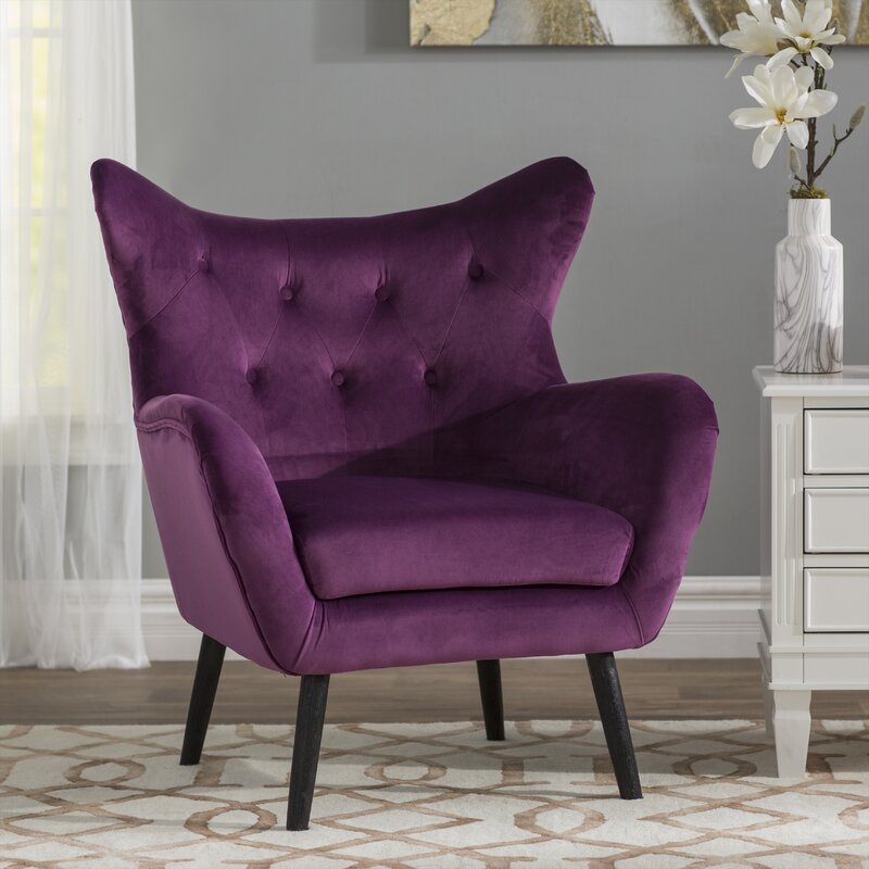 Bouck Wingback Chair Upholstery: Purple