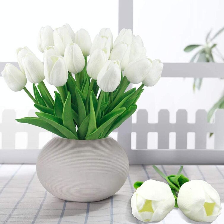 Artificial Tulip Flowers PU Mini Tulip Real Touch for Home Wedding Decoration # 