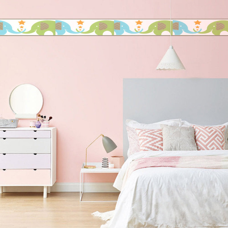 Zoomie Kids Tryon Kids Elephants 15 L X 6 5 W Wallpaper Border