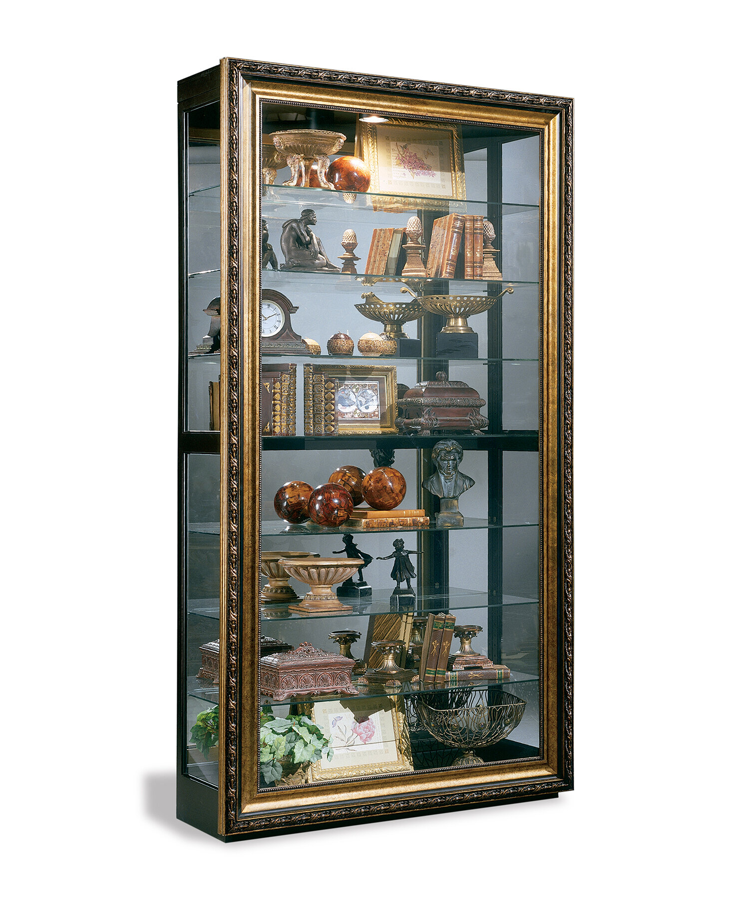 Charlton Home Cavour Lighted Curio Cabinet Reviews Wayfair