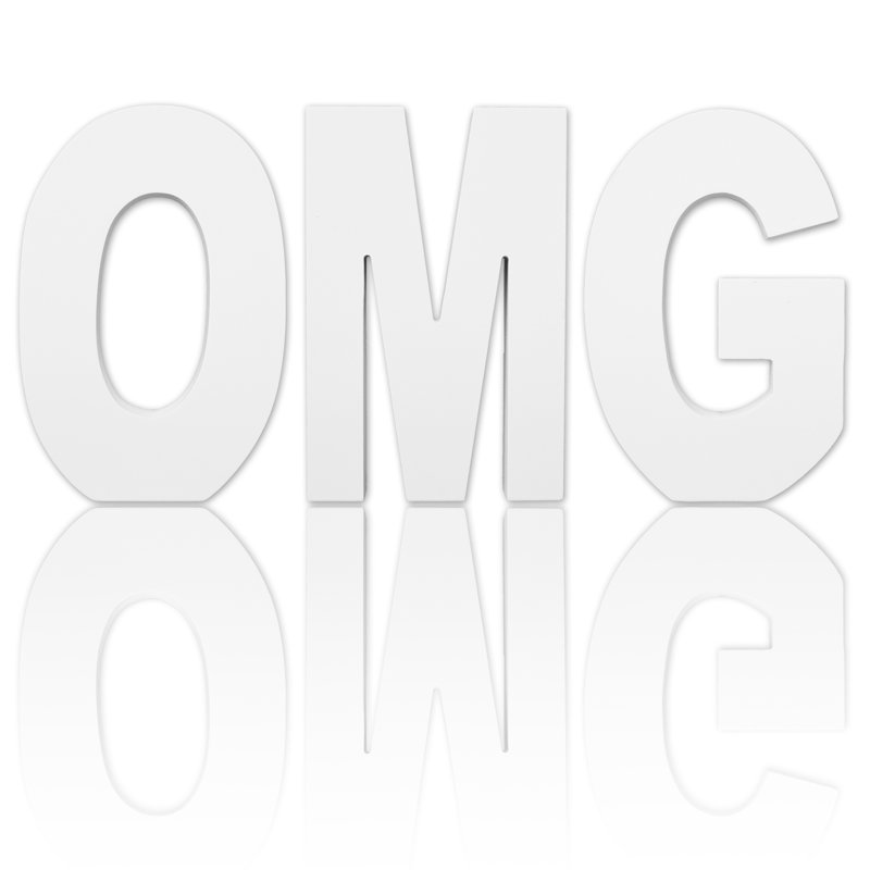 Sweet Home Collection 3 Piece Free Standing Wooden Omg Letter