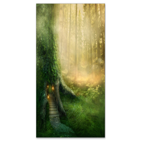 East Urban Home Fantasy Tree House Graphic Art Print On Wrapped