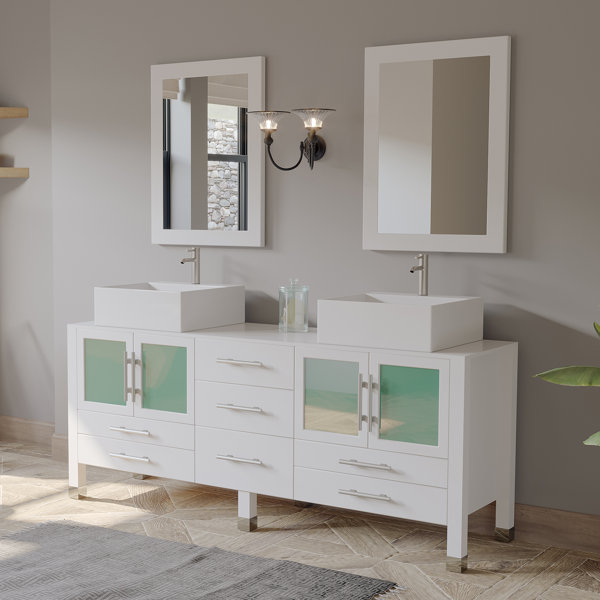 Wrought Studio Reginia 71" Double Bathroom Vanity Set with ...