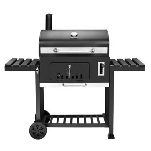 Weber Grill Stand Wayfair 27 Deluxe Charcoal Grill With Side Shelves