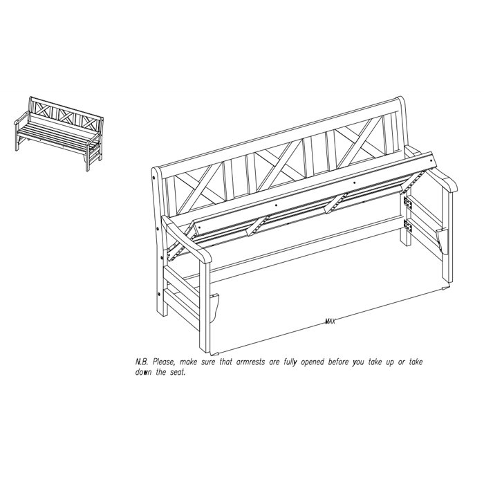 Gracie Oaks Helmsley 3 Seater Foldable Wooden Garden Bench Wayfair