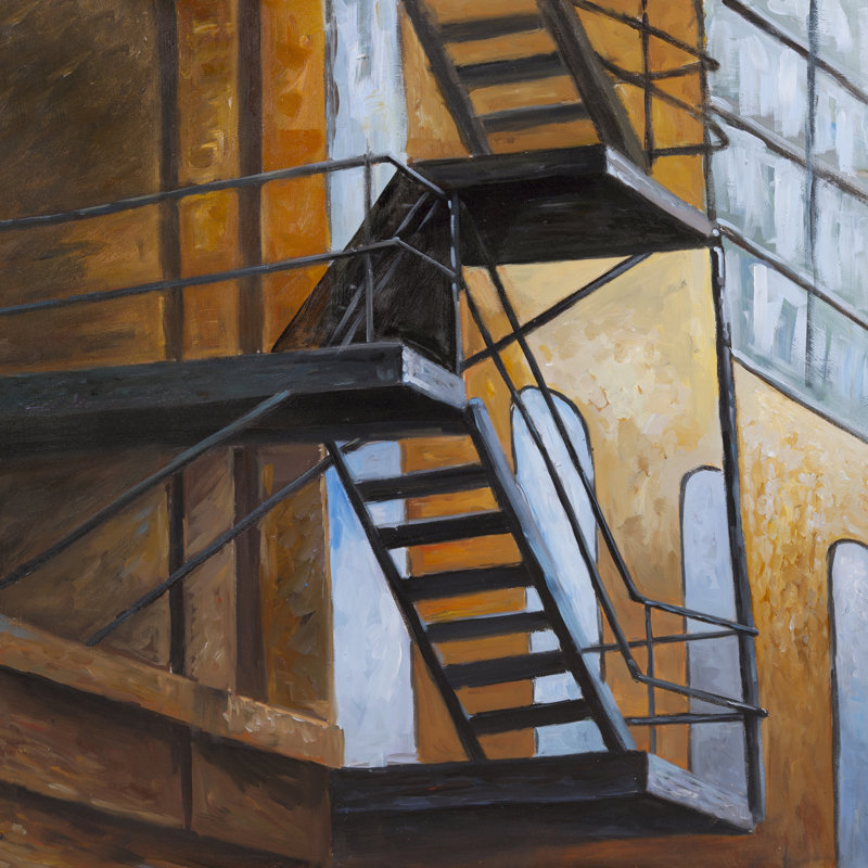 Williston Forge Apartment Building Escape In Nyc Oil Painting