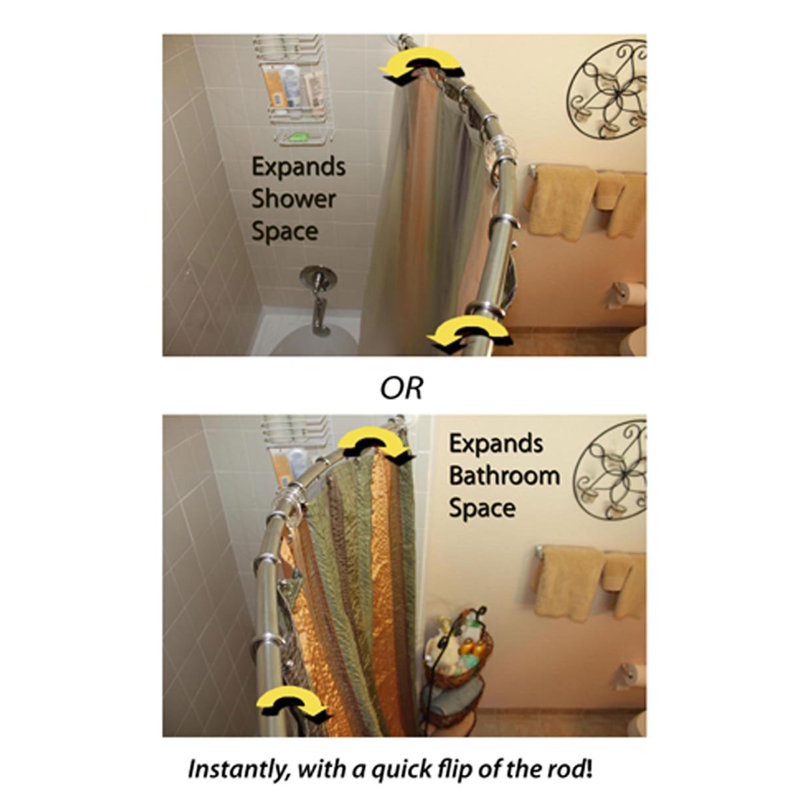 Rotatorrods Rotating 60 Curved Fixed Shower Curtain Rod Reviews Rotatorrods Rotating 60 Curved Fixed Shower Curtain Rod Reviews Wayfair
