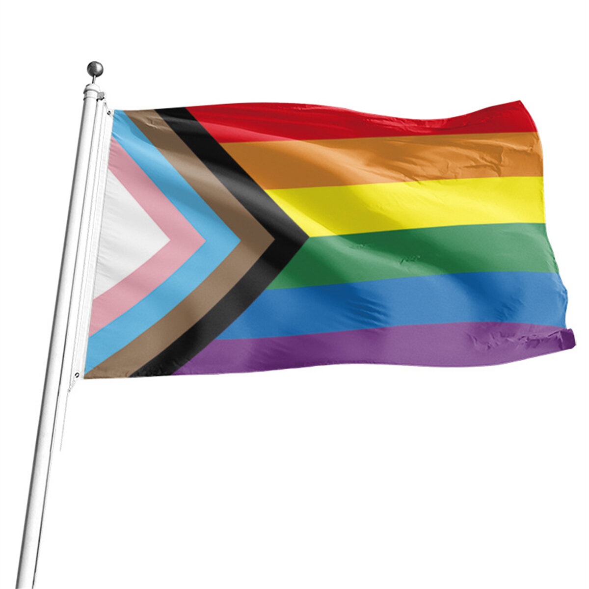 Progress Pride Rainbow Flag 3x5 ft LGBTQ Gay Lesbian Trans People of Color
