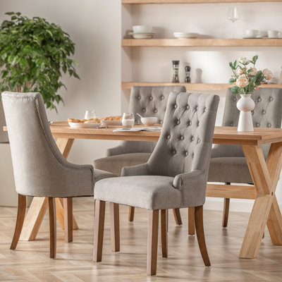 Aalbert Tufted Wing Back Parsons Upholstered Dining Chair Side Chair