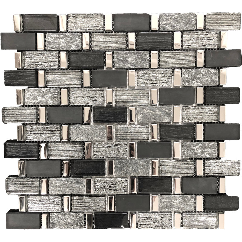 Mosaics4you Bolzano 0 3 X 2 Glass And Metal Mosaic Tile Wayfair