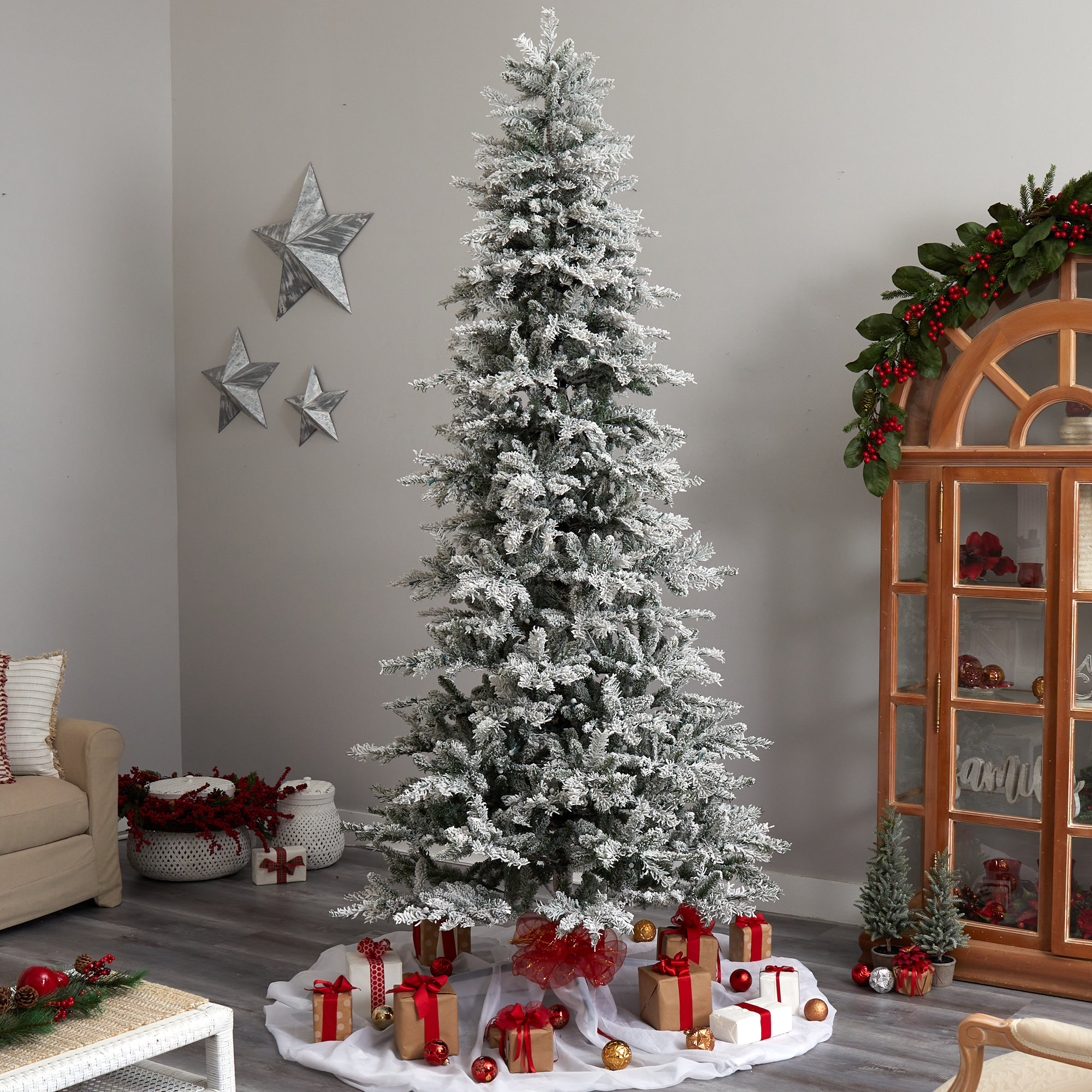 Lighted Artificial Spruce Christmas Tree