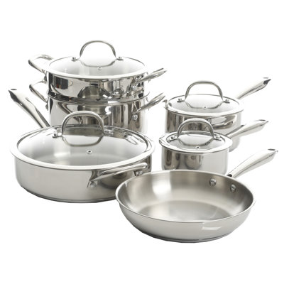 Kenmore Elite Devon 10 Pieces Stainless Steel Non Stick Cookware Set Kenmore Elite