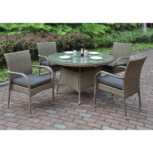 5 Piece Dining Set with Cushions