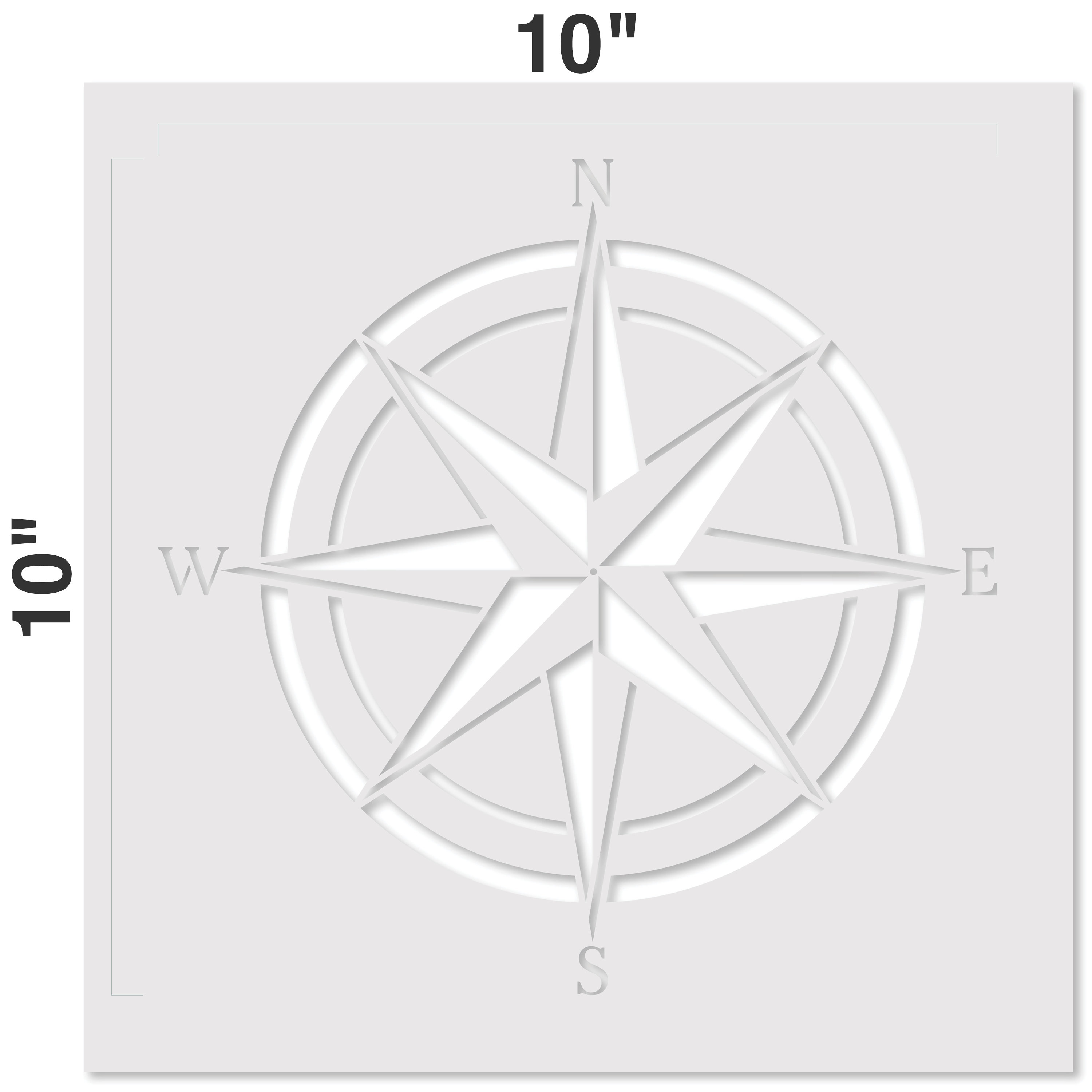 Designer Stencils Compass Rose Wall Stencil 10 Mil Plastic Wayfair