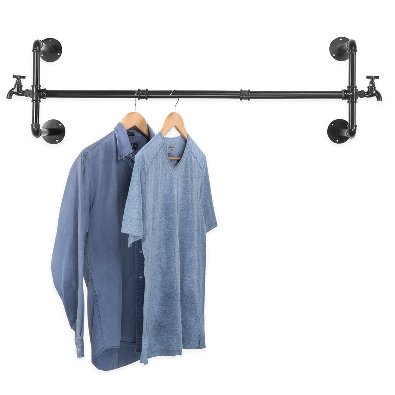 Williston Forge Leela 42 4 W Wall Mounted Garment Display Hanging Bar Wayfair
