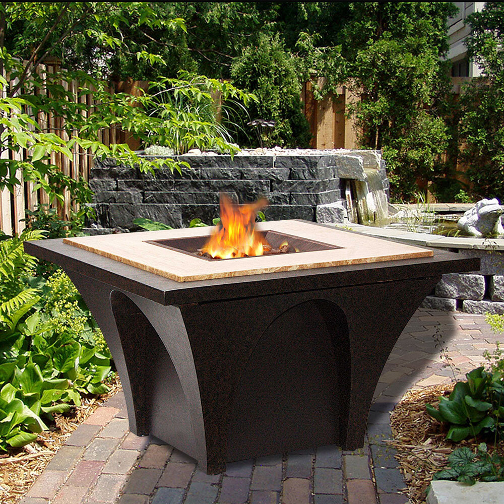 Sunjoy Revel Aluminum Steel Wood Burning Fire Pit Table Reviews