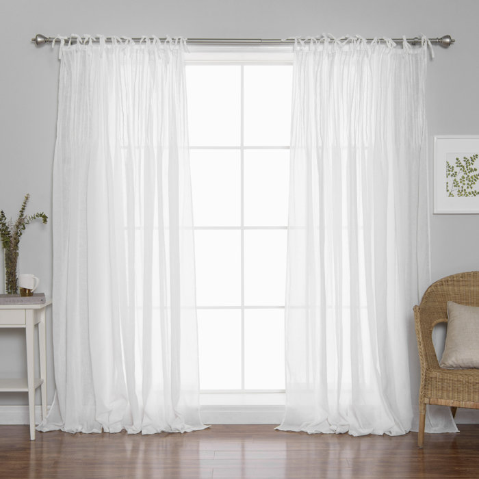 Lark Manor Poivree Solid Sheer Pinch Pleat Single Curtain Panel