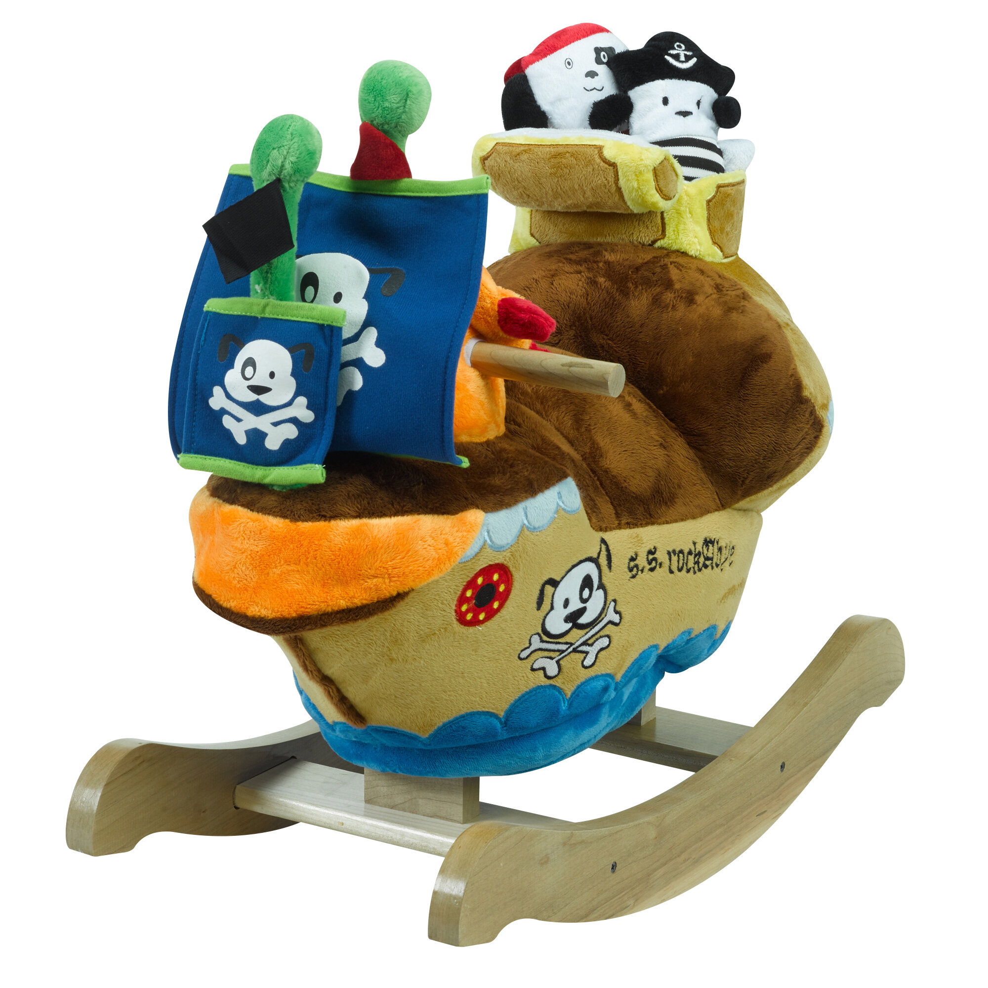 wooden rocking pirate ship