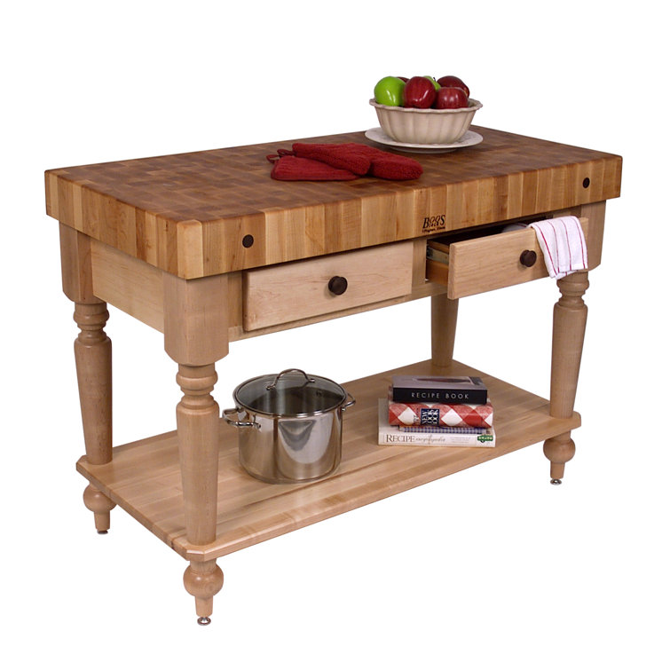 John Boos American Heritage Prep Maple Rustica Table ...