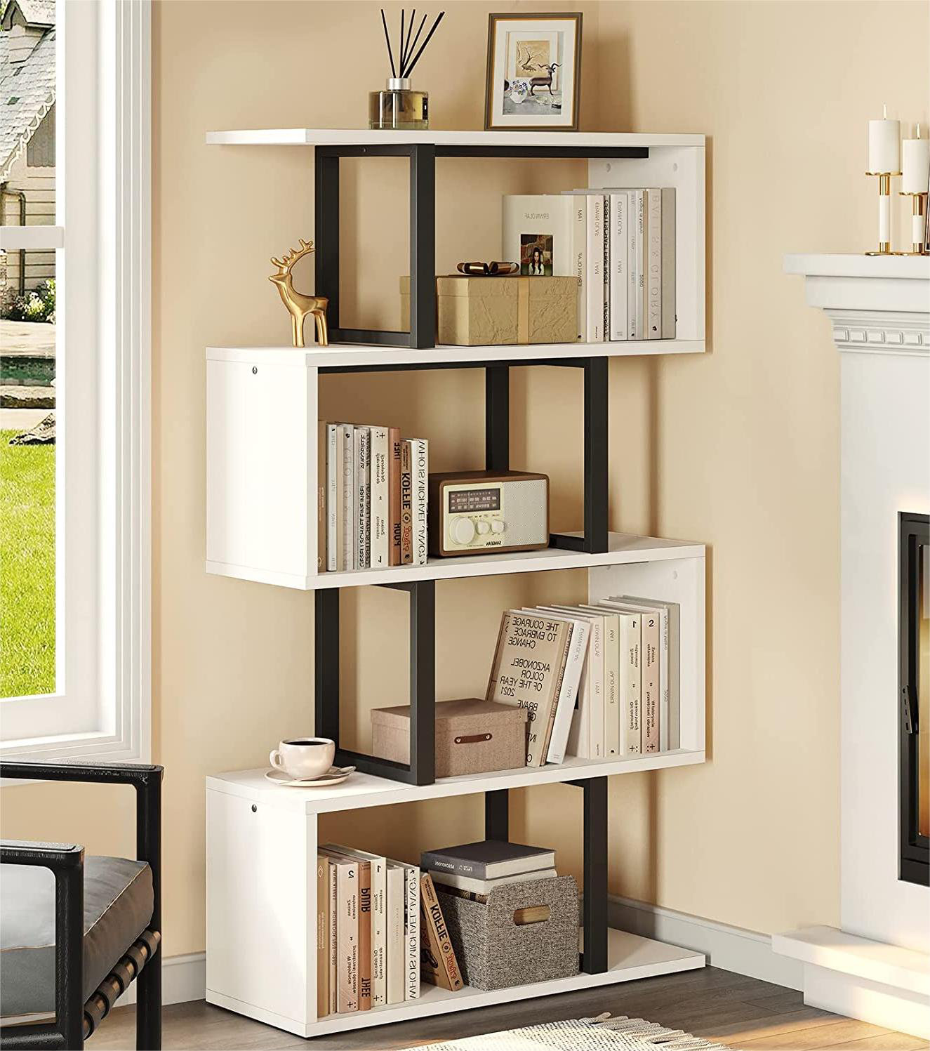 Latitude Run® 5Tier Bookshelf, SShelf Bookshelves, Modern