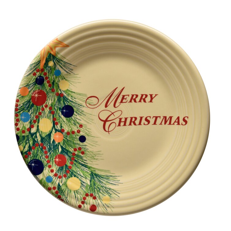 FIESTA christmas HOLLY & STARS 9" LUNCHEON PLATE 1st 